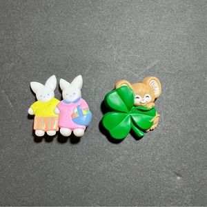 Vtg. Hallmark Easter Pin & St. Patrick’s Day Pin, Brooches, Lapel Pins